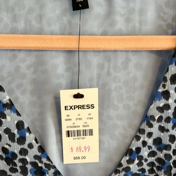 Express blue dress size L new with tags - Picture 2 of 5